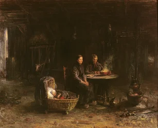 Mittagessen auf einem Bauernhof in Karlshaven bei Delden, 1885